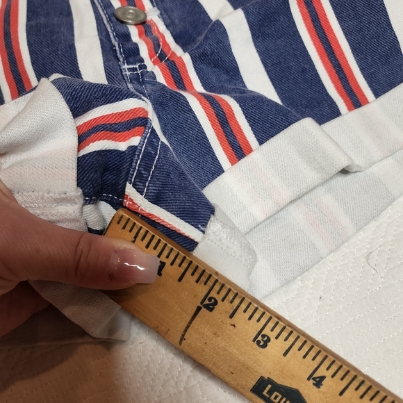 Urban Outfitters BDG mom red white blue striped denim shorts button fly sz 27 - Picture 12 of 12